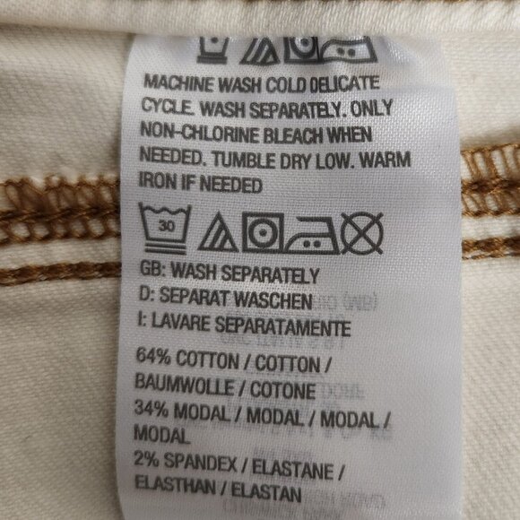 Belle by Kim Gravel 20WP Carpenter Jeans Ecru Twill NWOT - Picture 7 of 7